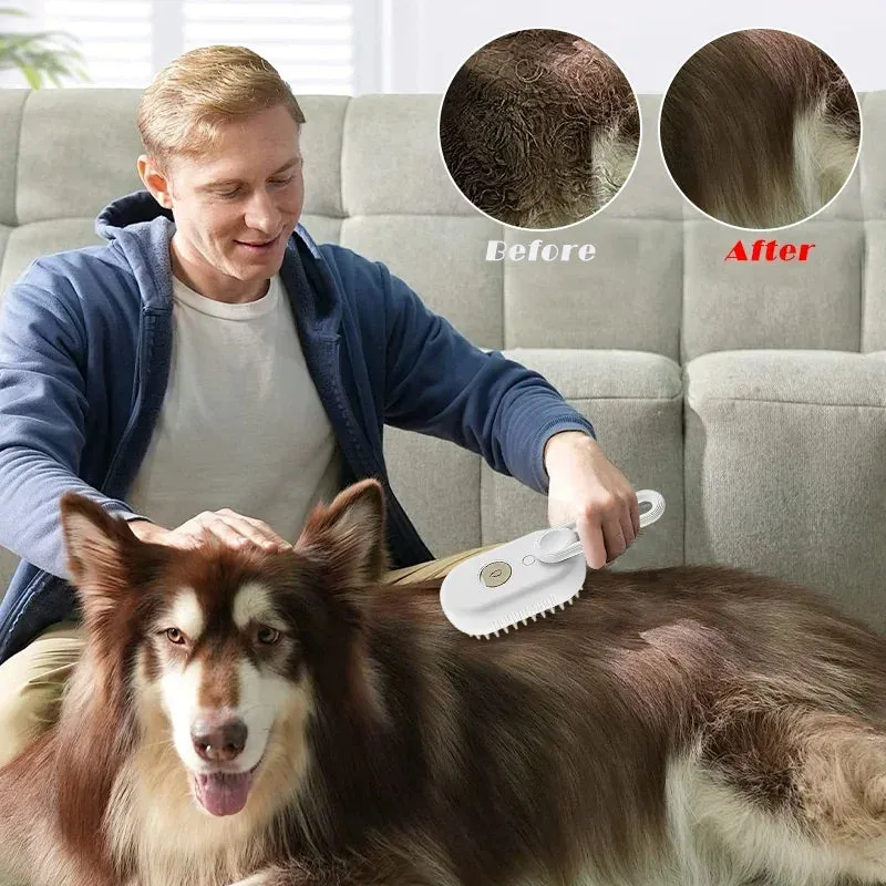 3-in-1 Electric Steam Pet Grooming Brush