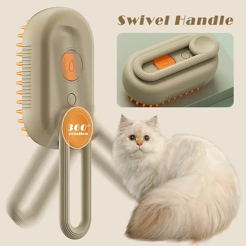 3-in-1 Electric Steam Pet Grooming Brush