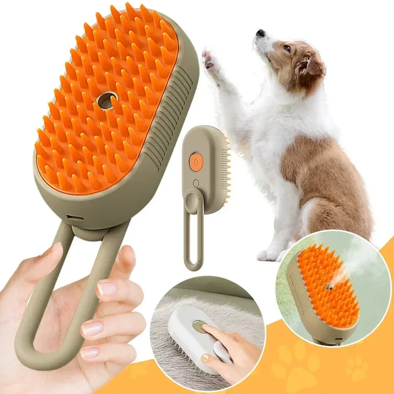 3-in-1 Electric Steam Pet Grooming Brush