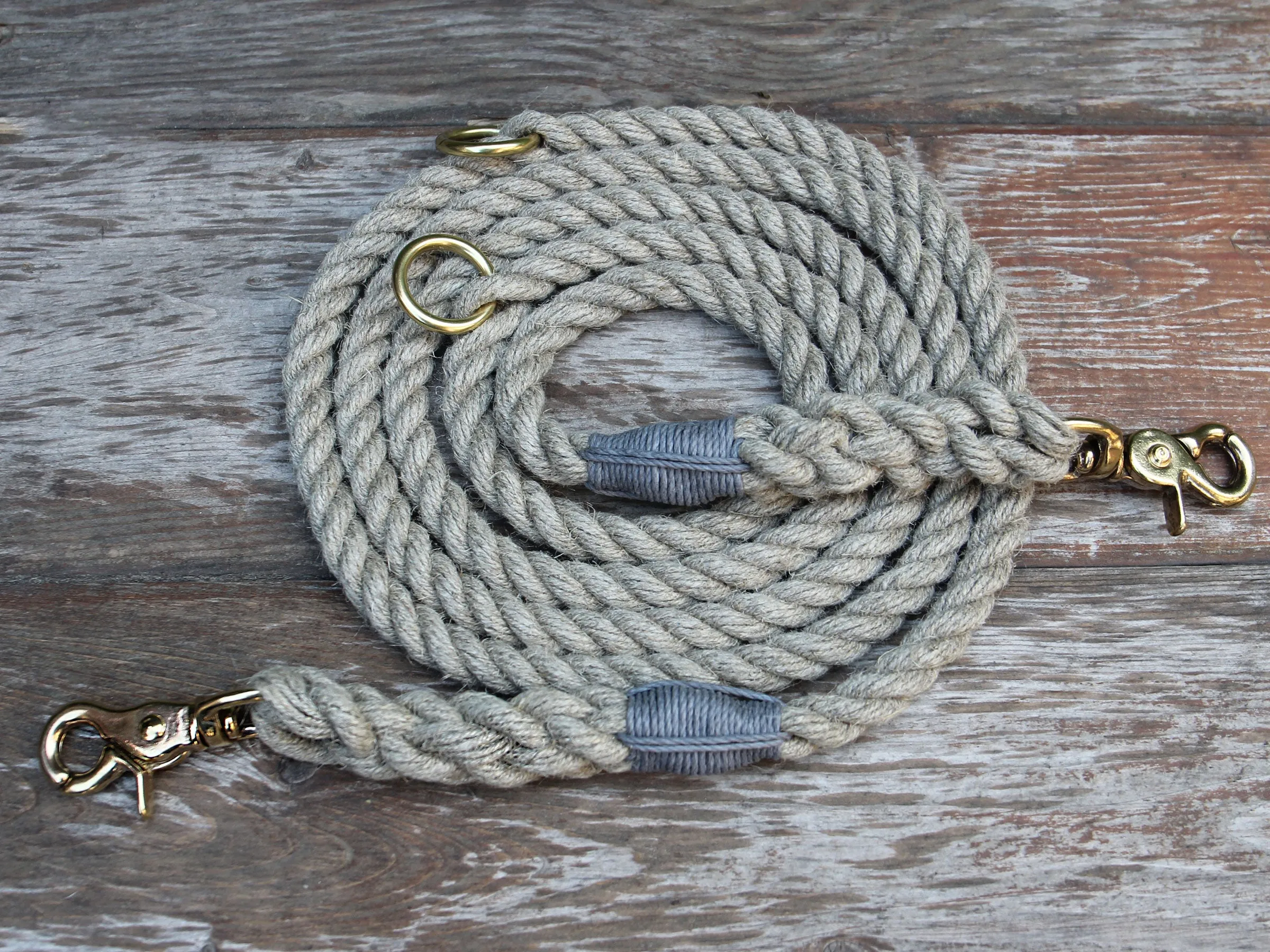 Adjustable Just Hemp Rope Dog Leash
