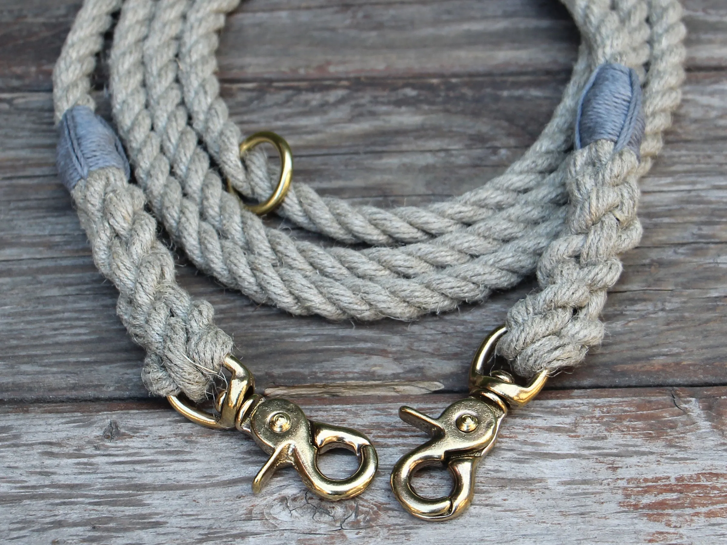 Adjustable Just Hemp Rope Dog Leash