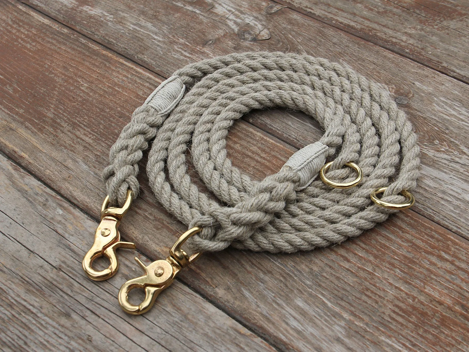 Adjustable Just Hemp Rope Dog Leash