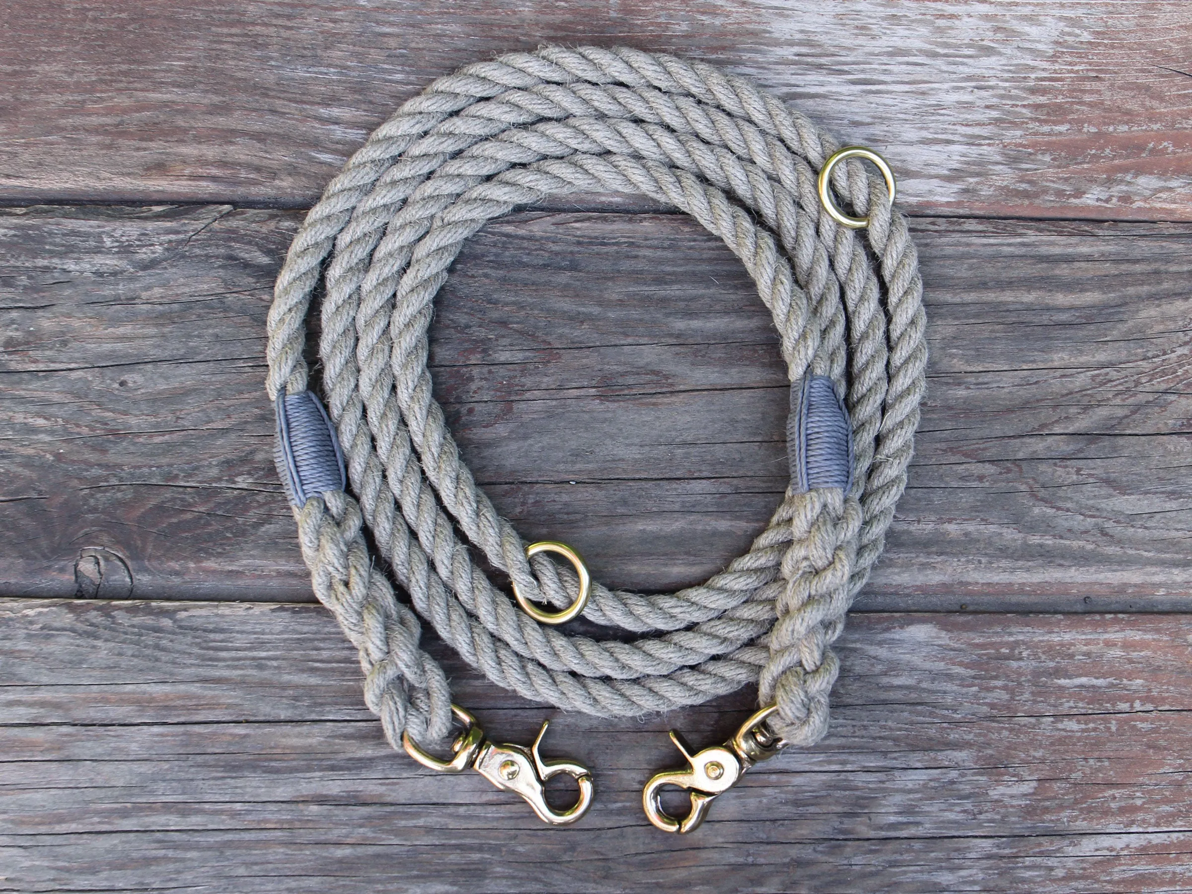 Adjustable Just Hemp Rope Dog Leash
