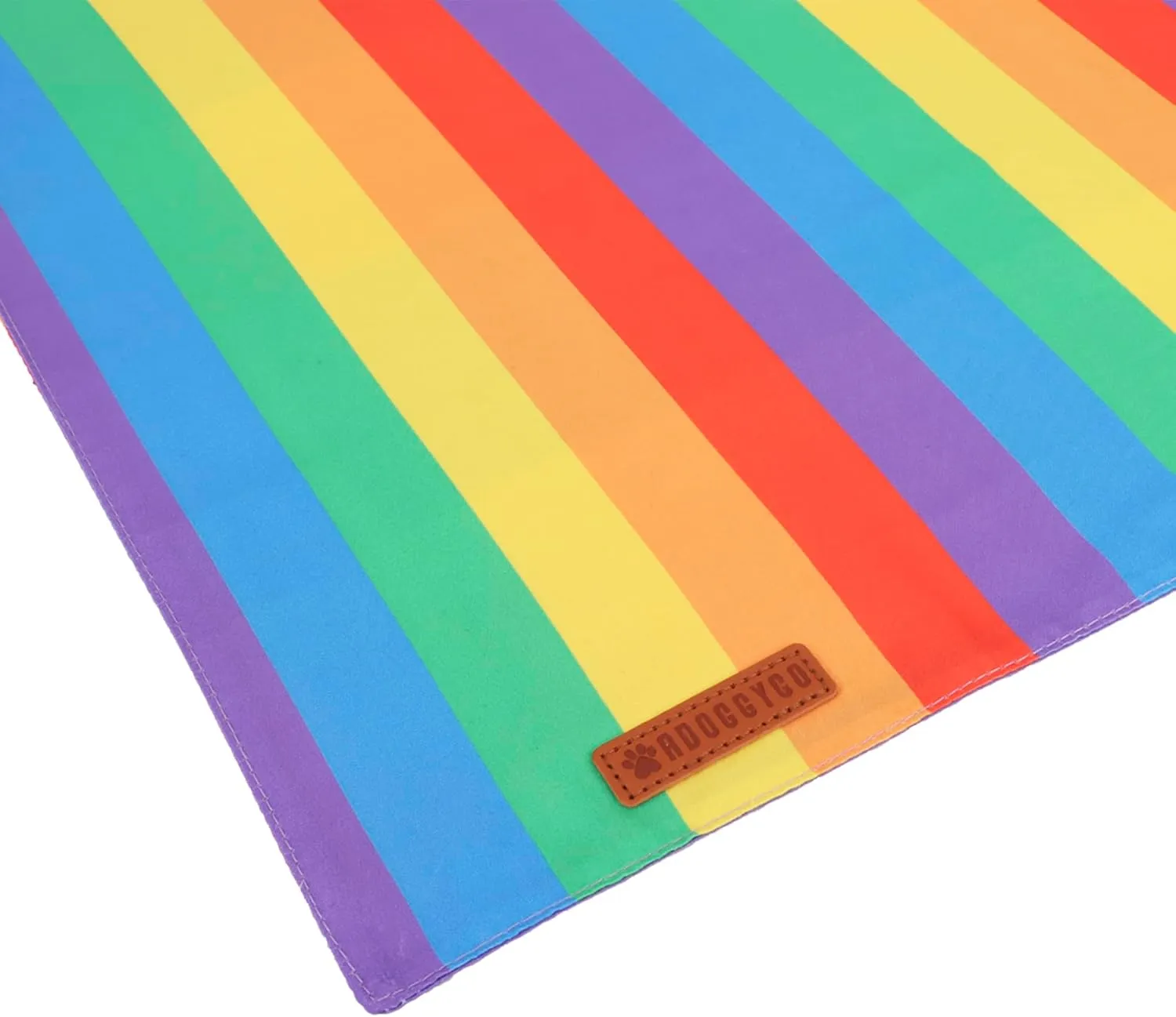 ADOGGYGO Rainbow Dog Bandana, Multi Size Offered, Rainbow Bandanas for Medium Large Dogs Pets (Large)
