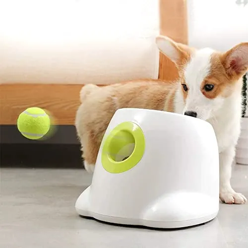 AFP Automatic Dog Ball Launcher Interactive Puppy Pet Ball Indoor Thrower Machine for Small and Medium Size Dogs, 3 Balls Included (2 inch)