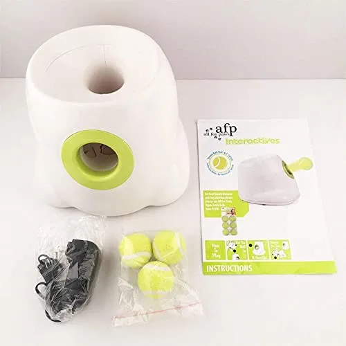 AFP Automatic Dog Ball Launcher Interactive Puppy Pet Ball Indoor Thrower Machine for Small and Medium Size Dogs, 3 Balls Included (2 inch)