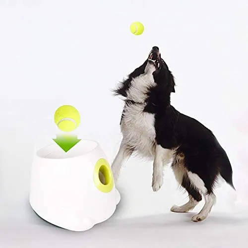 AFP Automatic Dog Ball Launcher Interactive Puppy Pet Ball Indoor Thrower Machine for Small and Medium Size Dogs, 3 Balls Included (2 inch)