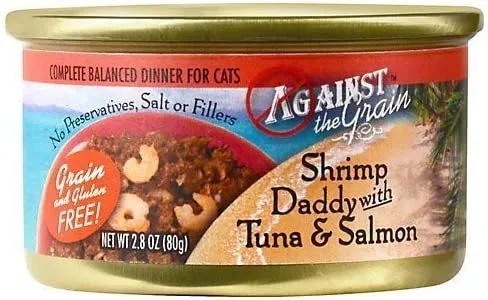 Against The Grain Shrimp Daddy With Tuna & Salmon 2.8-oz, Wet Cat Food, Case Of 12