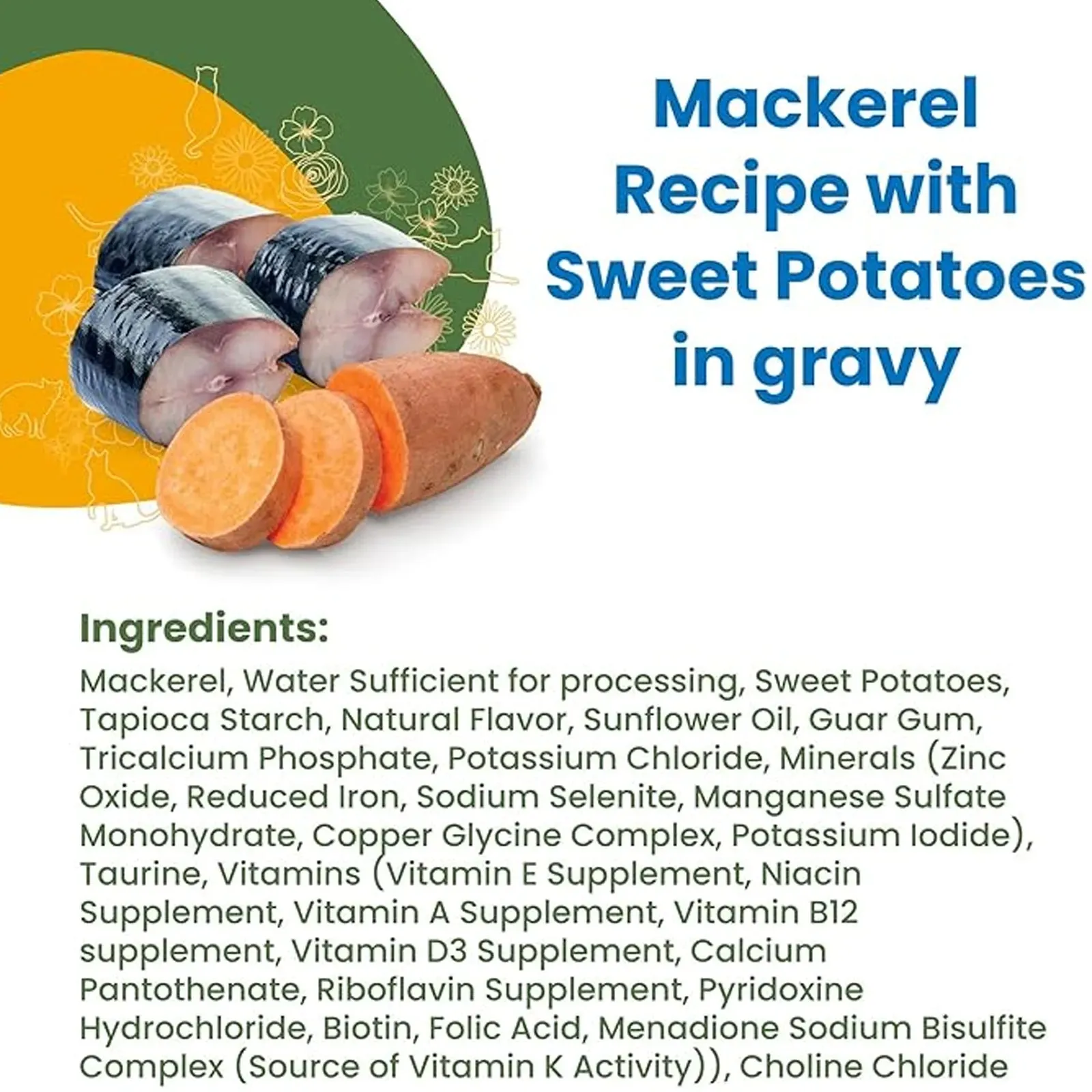 Almo Nature - HQS Complete Cat Wet Food - Mackerel Recipe with Sweet Potatoes in Gravy 70g