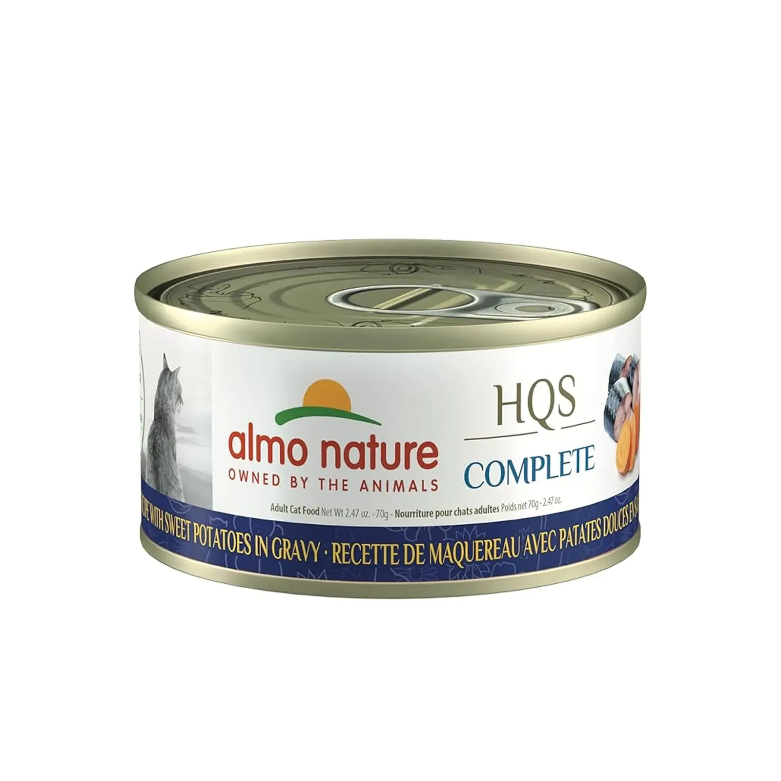 Almo Nature - HQS Complete Cat Wet Food - Mackerel Recipe with Sweet Potatoes in Gravy 70g