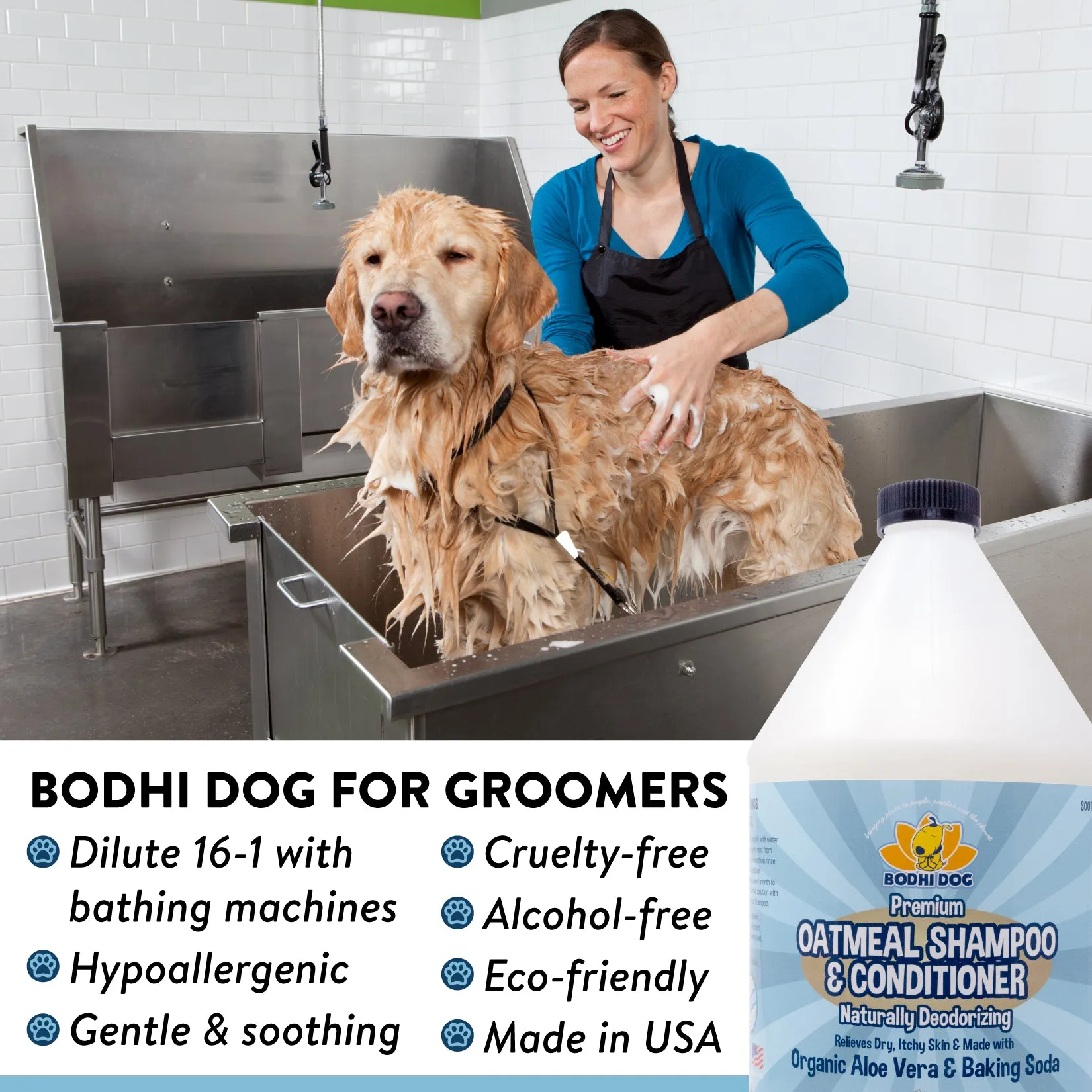 Bodhi Dog Oatmeal Shampoo & Conditioner | Naturally Deodorize Dogs, Cats & Pets with Organic Ingredients | Soothes and Moisturizes Dry, Itchy Skin | Vet Approved | Made in USA (Oatmeal)
