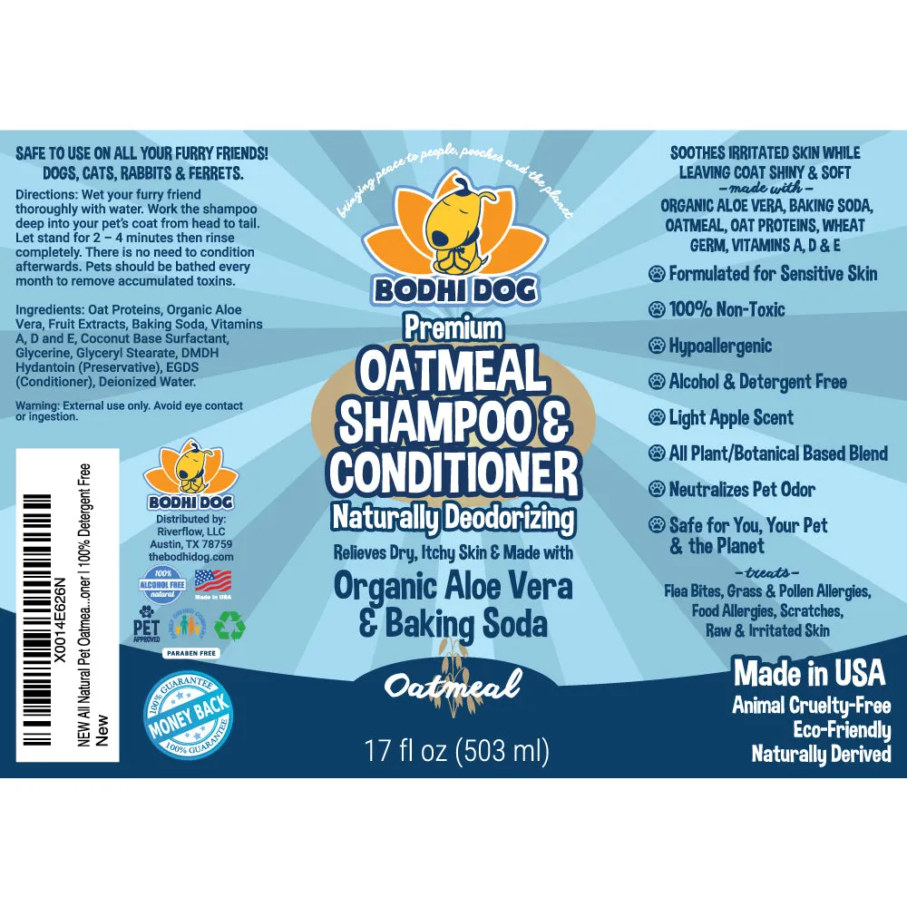 Bodhi Dog Oatmeal Shampoo & Conditioner | Naturally Deodorize Dogs, Cats & Pets with Organic Ingredients | Soothes and Moisturizes Dry, Itchy Skin | Vet Approved | Made in USA (Oatmeal)