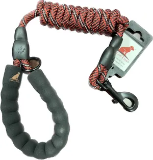Braided Rope Leash - Black/Red
