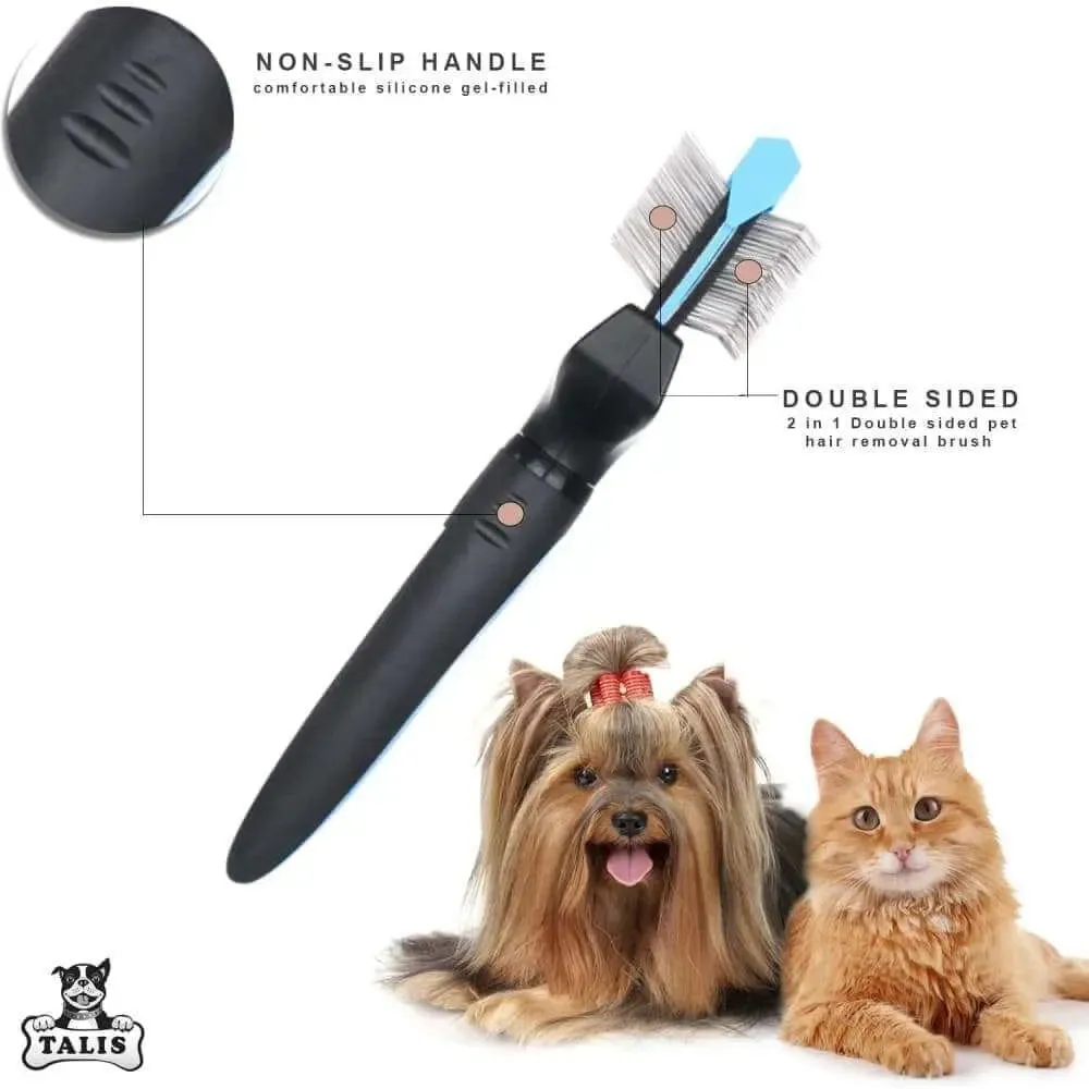 Brush Pet Double Sided Dog Grooming Comb Hair Cat Fur Shedding Trimmer