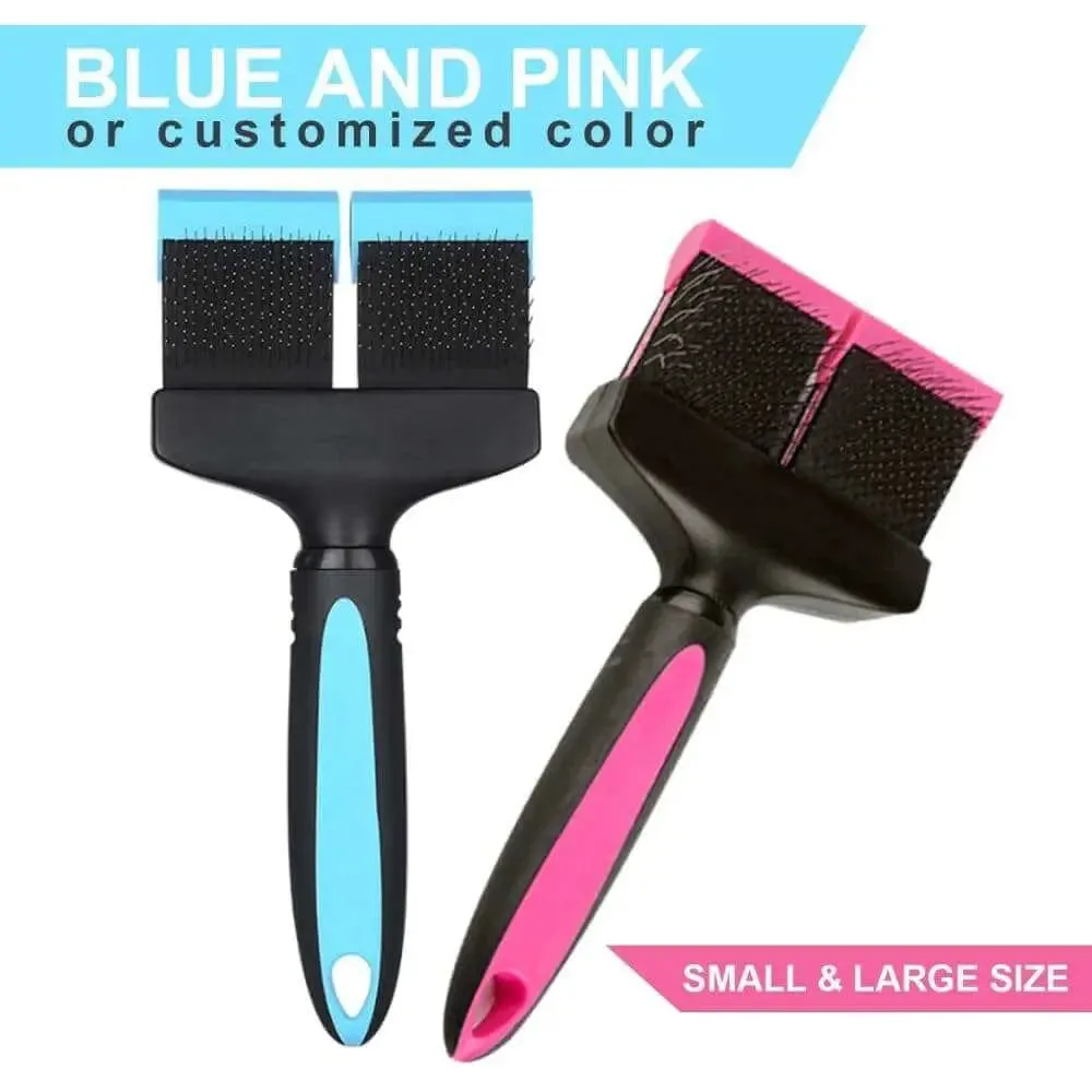 Brush Pet Double Sided Dog Grooming Comb Hair Cat Fur Shedding Trimmer