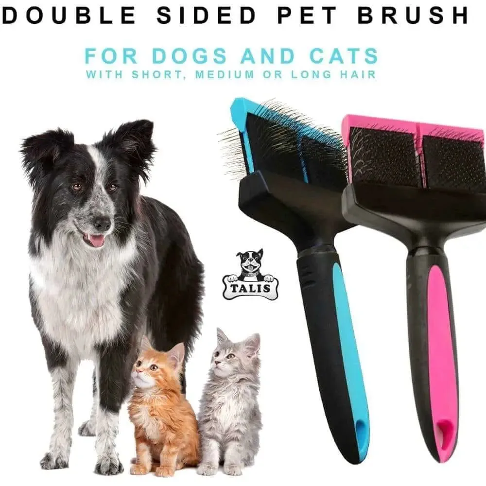 Brush Pet Double Sided Dog Grooming Comb Hair Cat Fur Shedding Trimmer