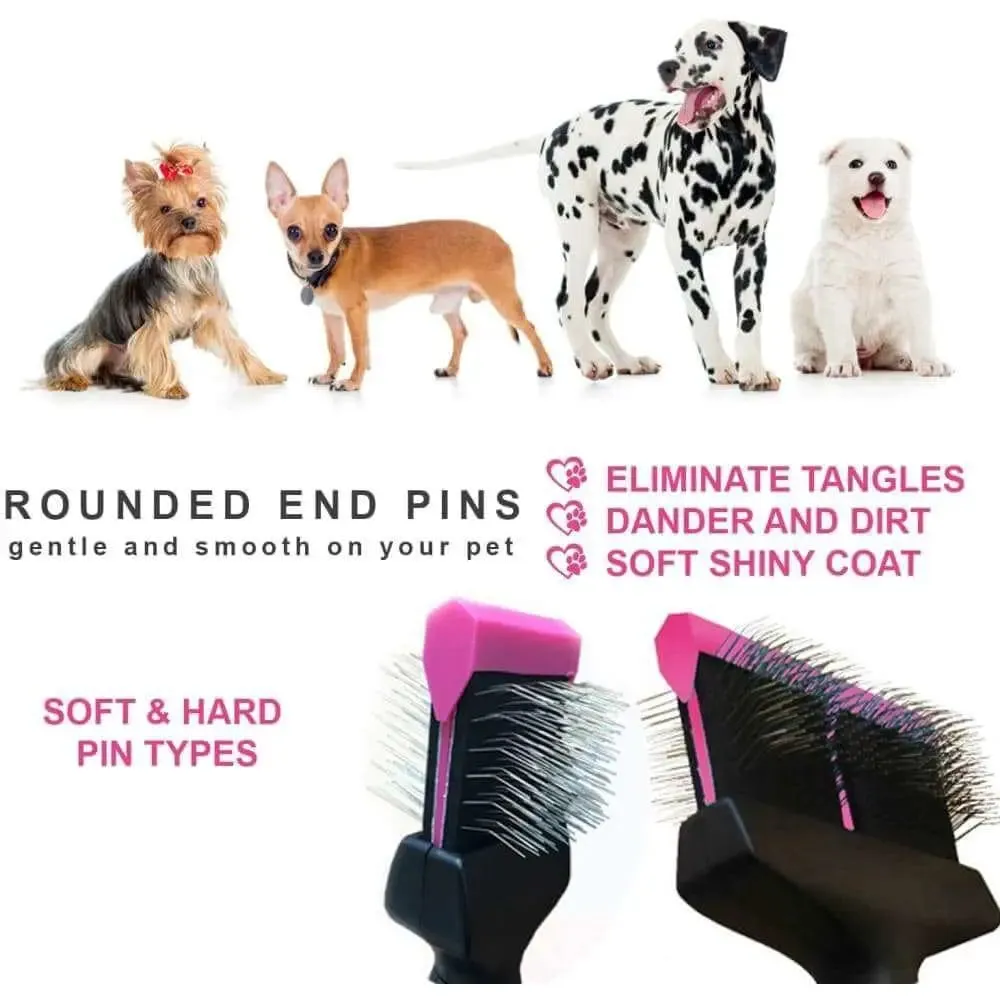 Brush Pet Double Sided Dog Grooming Comb Hair Cat Fur Shedding Trimmer