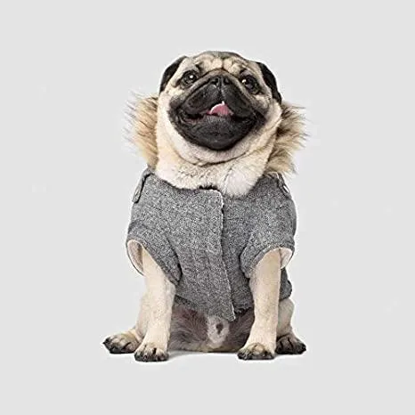 Canada Pooch Alaskan Army Parka Size 20 Salt & Pepper Insulated Dog Coat