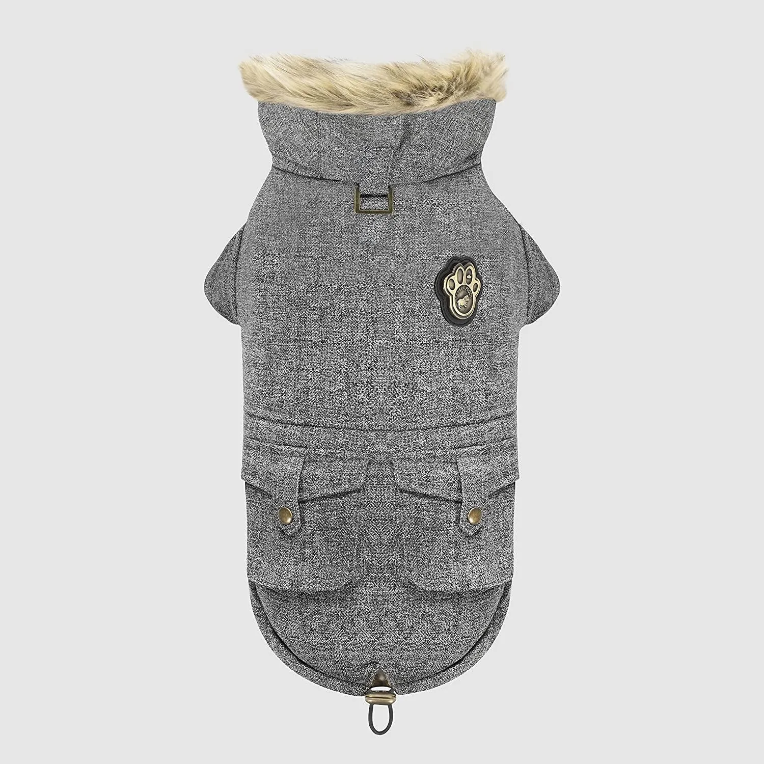 Canada Pooch Alaskan Army Parka Size 20 Salt & Pepper Insulated Dog Coat