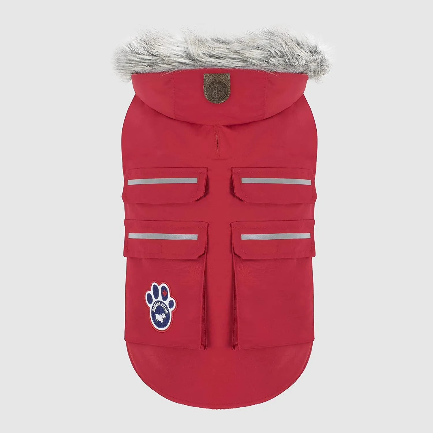 Canada Pooch Everest Explorer Size 14 Red Fleece Lined Insulated Dog Coat