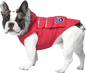 Canada Pooch Everest Explorer Size 14 Red Fleece Lined Insulated Dog Coat