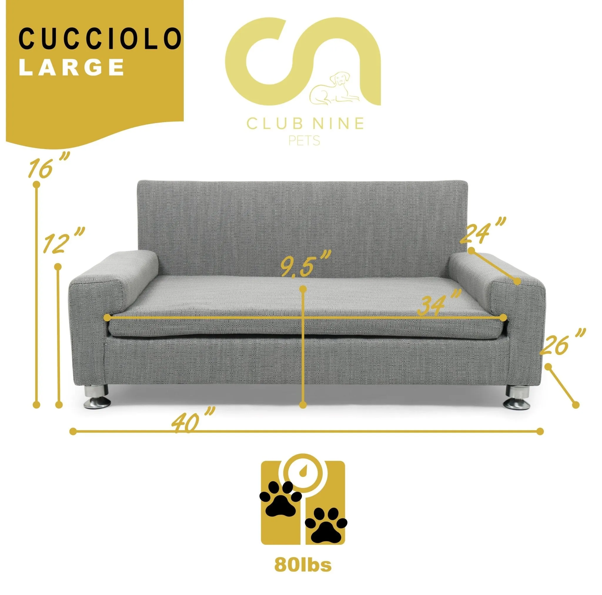 Club Nine Pets Cuccilo Orthopedic Dog Bed in Iron