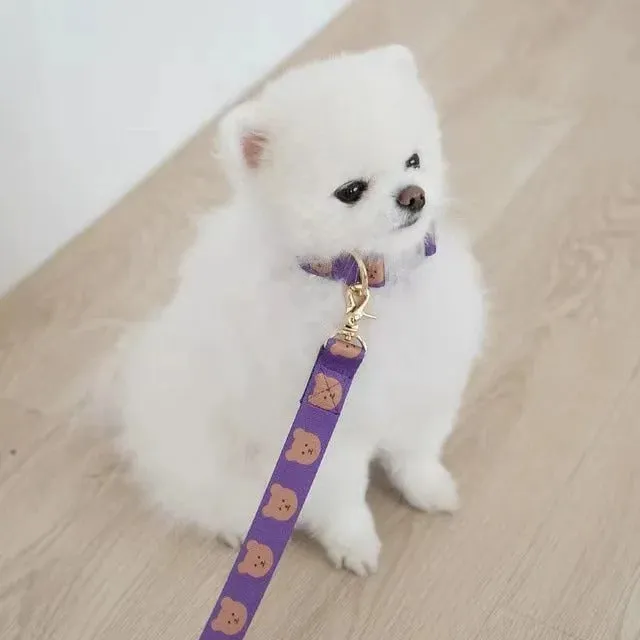 Deluxe Bear Herringbone Pet Harness Set