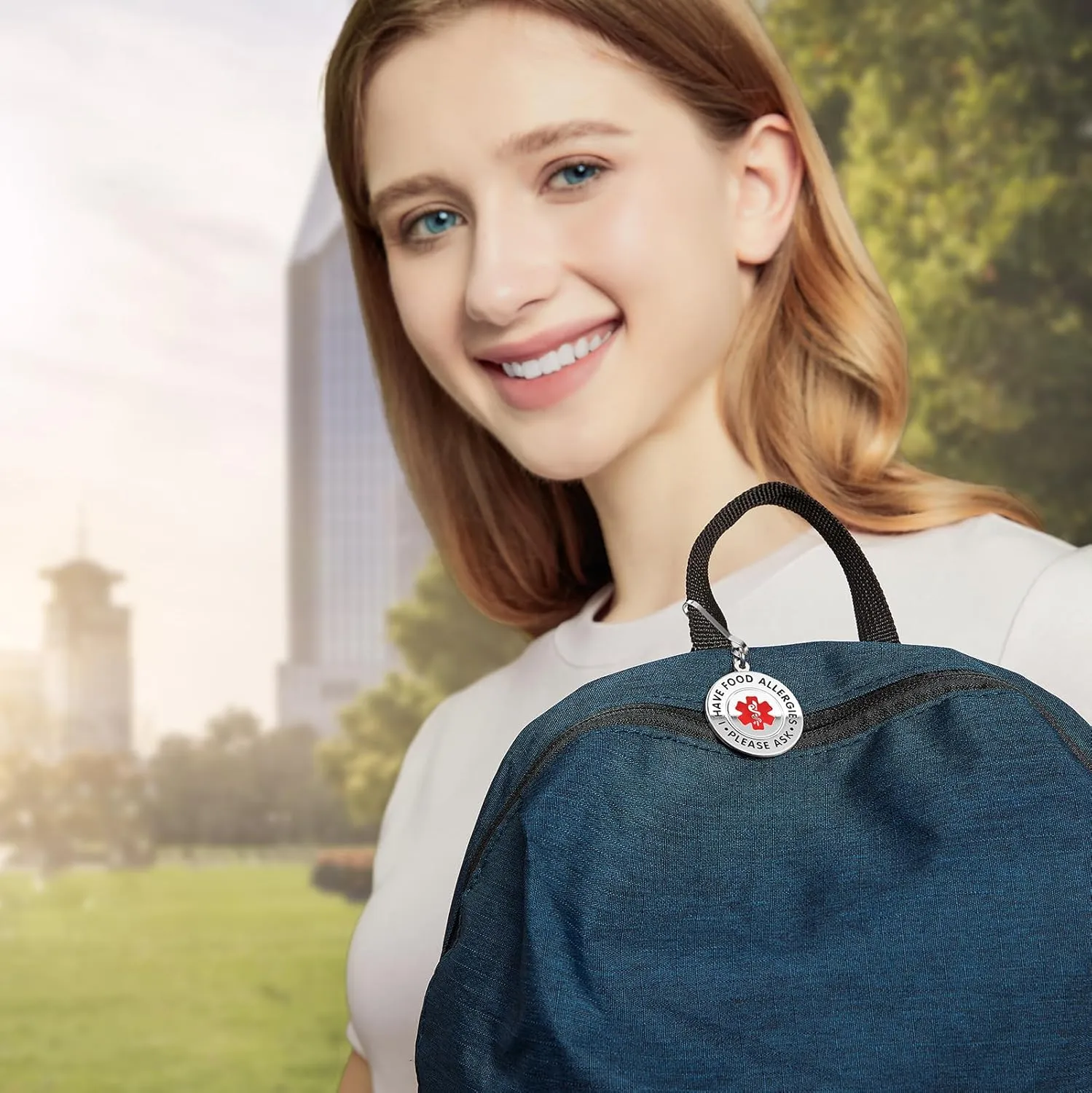 Divoti Stainless Steel Peanut Allergy/Food Allergies Medical Aert Bag Tag - Style