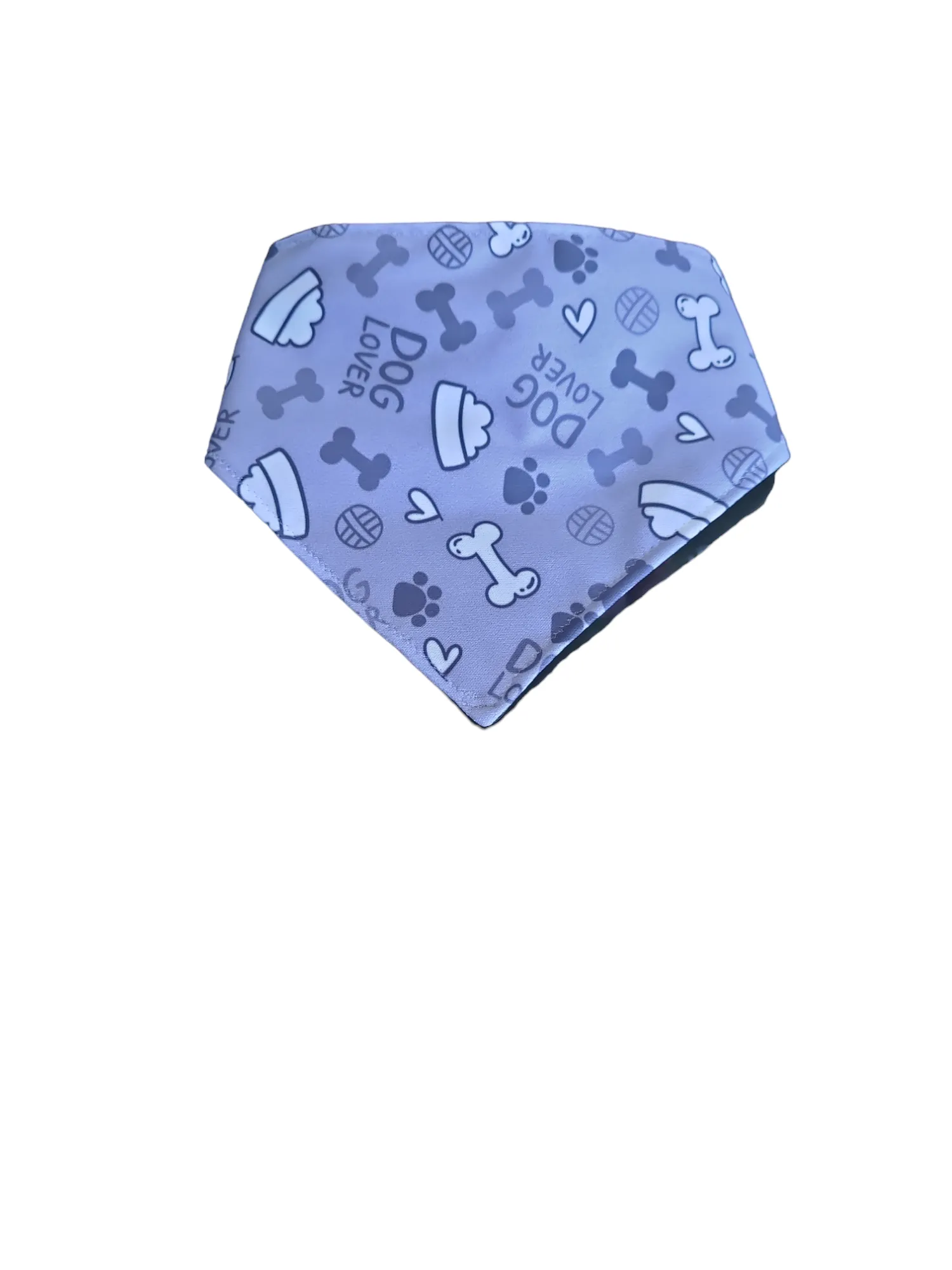 Dog Bandana  Scrunchie  - Red & Grey Bones