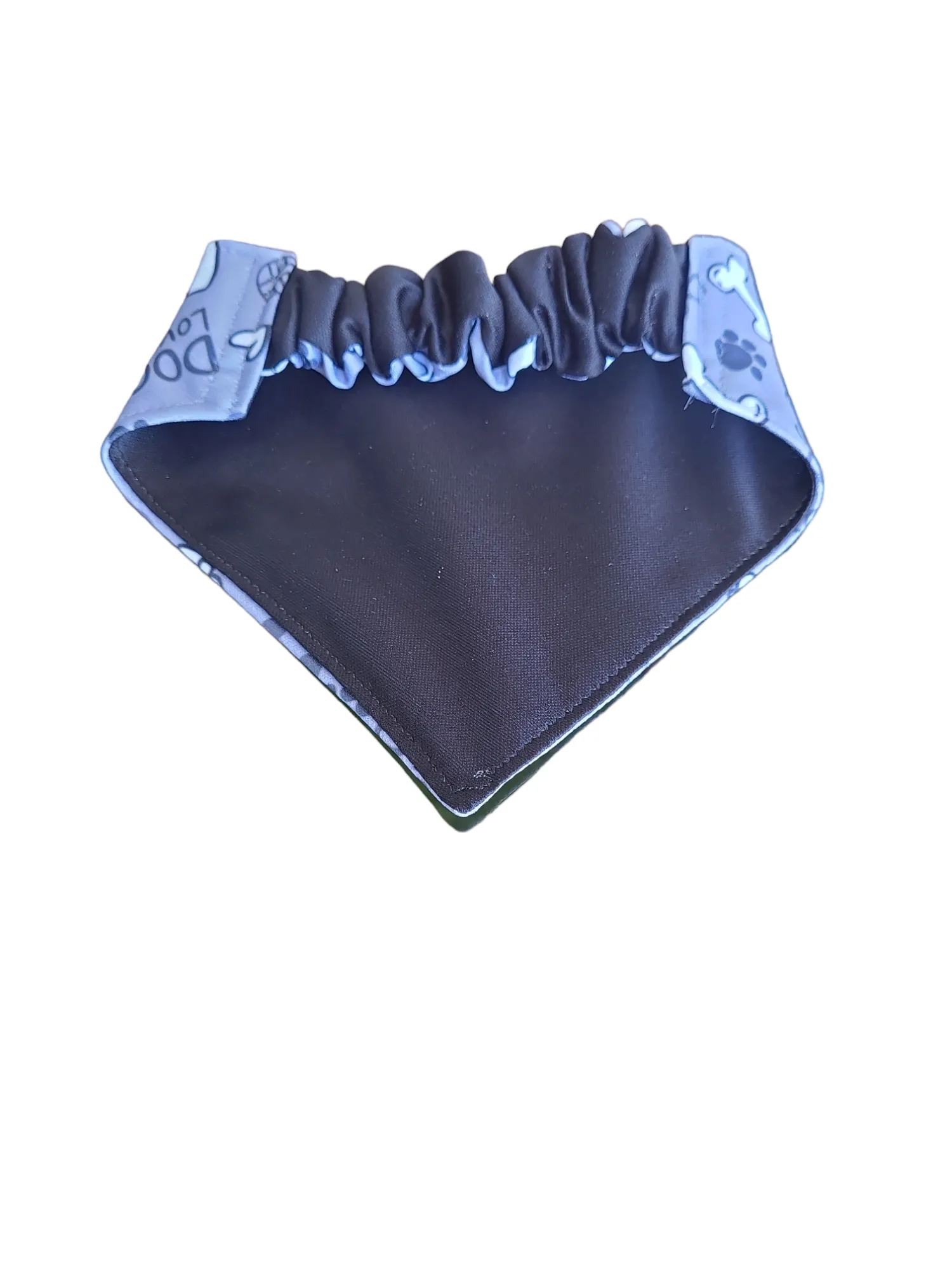 Dog Bandana  Scrunchie  - Red & Grey Bones