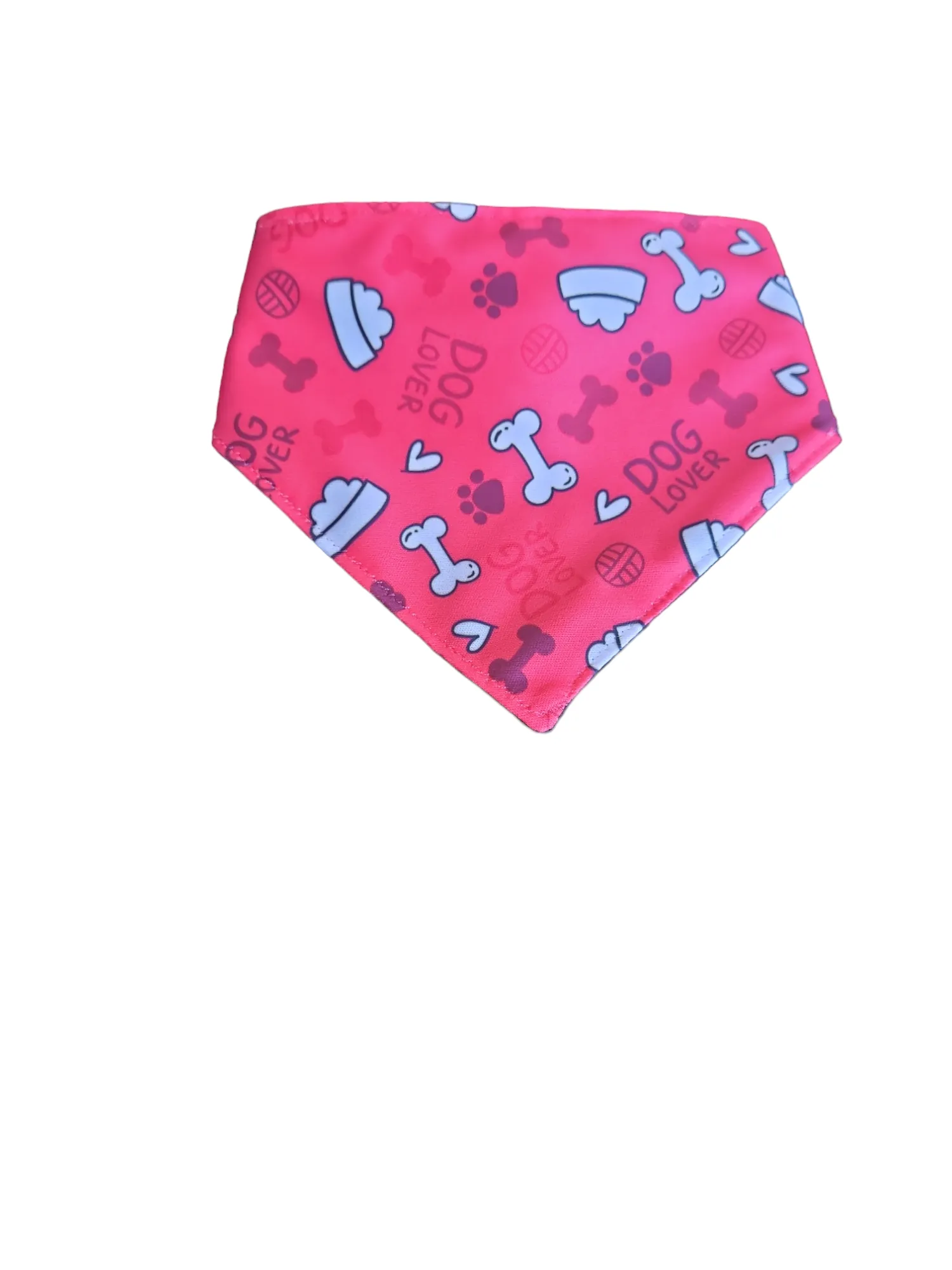 Dog Bandana  Scrunchie  - Red & Grey Bones