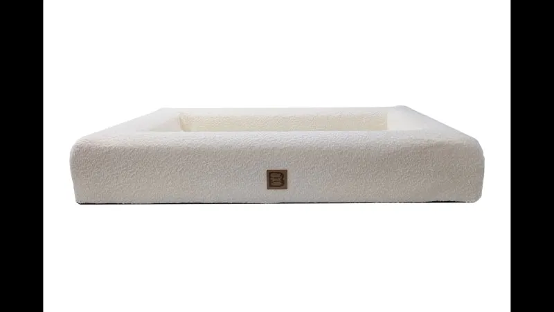 Dog Bed - Boucle Orthopedic Bed Cream - Lge 100x65cm