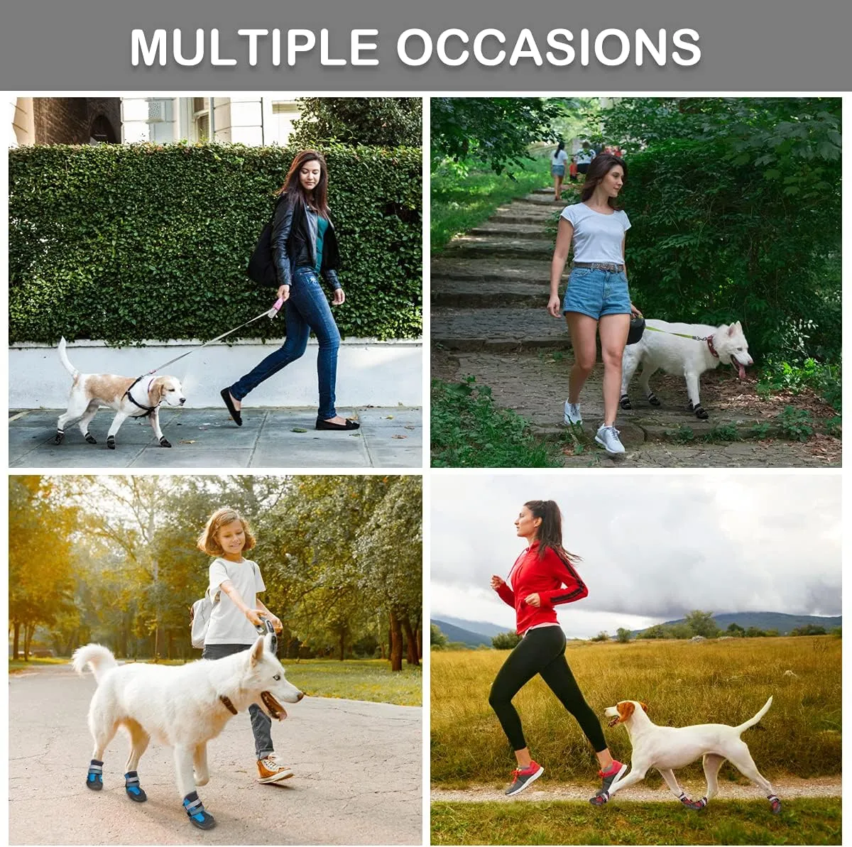 Dog Booties for Hot Pavement Summer Heat Paw Protectors Dog Shoes for Medium Large Dogs, Mesh Dog Boots with Rugged Anti-Slip Sole, Breathable Durable with Adjustable & Reflective Straps