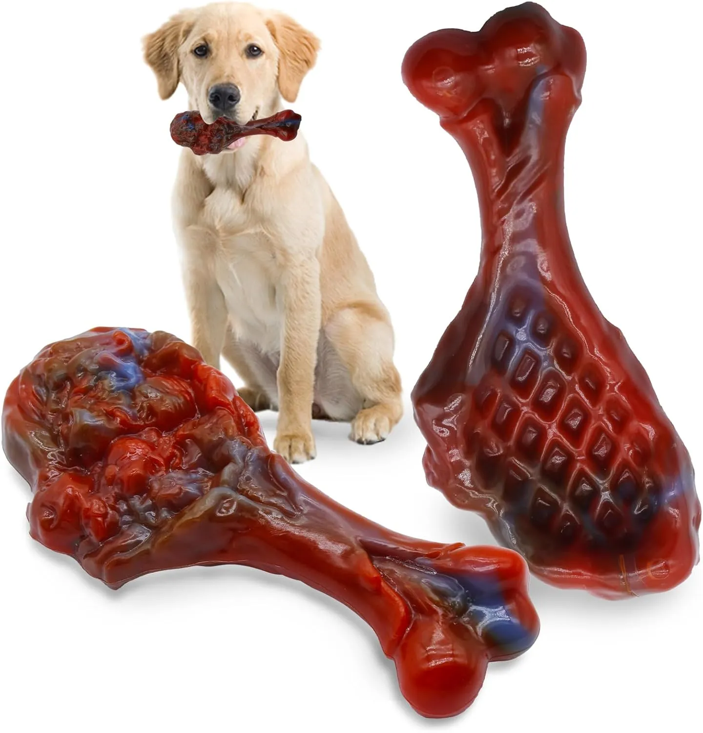 Dog Chew Toys for Aggressive Chewers, Indestructible Dog Toy for for Medium/Large Breed, Tough Nylon Teething Bone Toy to Keep Them Busy,Bacon and Real Beef Flavor (Beef Flavor, 1 Pack)