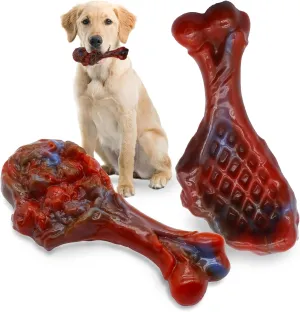 Dog Chew Toys for Aggressive Chewers, Indestructible Dog Toy for for Medium/Large Breed, Tough Nylon Teething Bone Toy to Keep Them Busy,Bacon and Real Beef Flavor (Beef Flavor, 1 Pack)