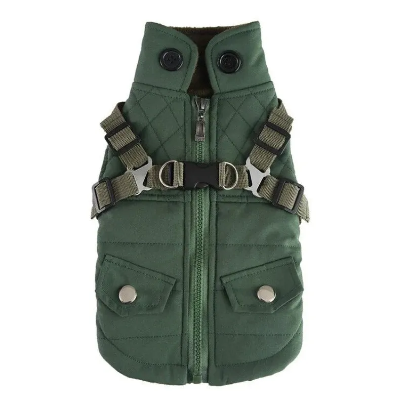 Dog Clothes Winter Warm Dog Jacket with Harness