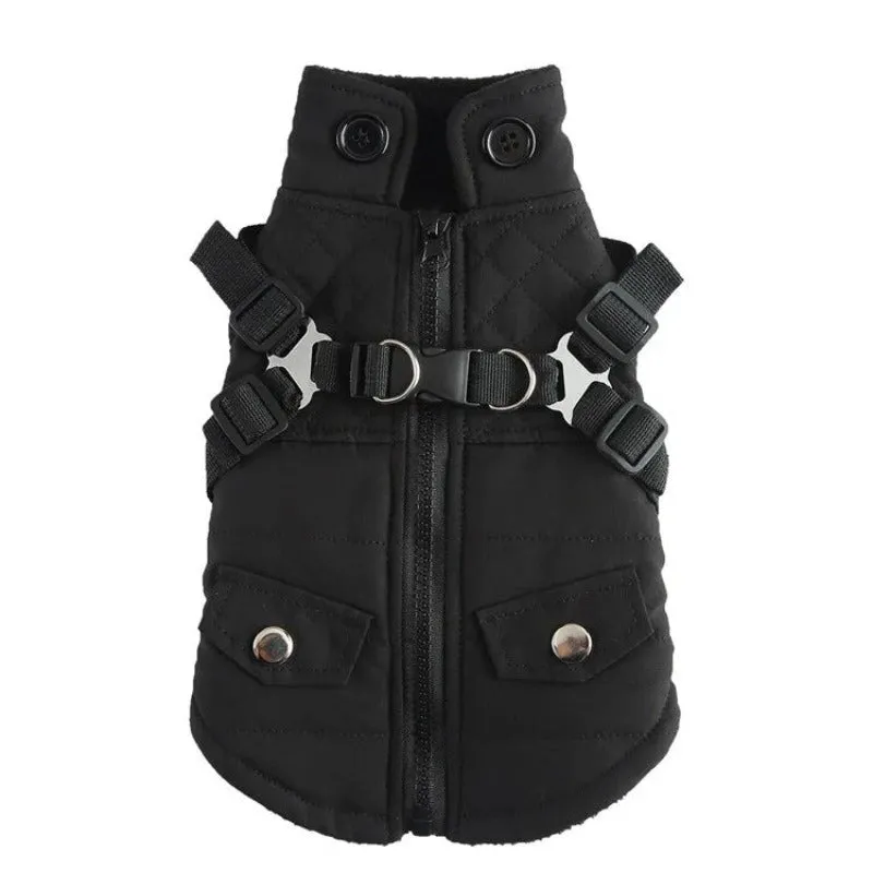 Dog Clothes Winter Warm Dog Jacket with Harness