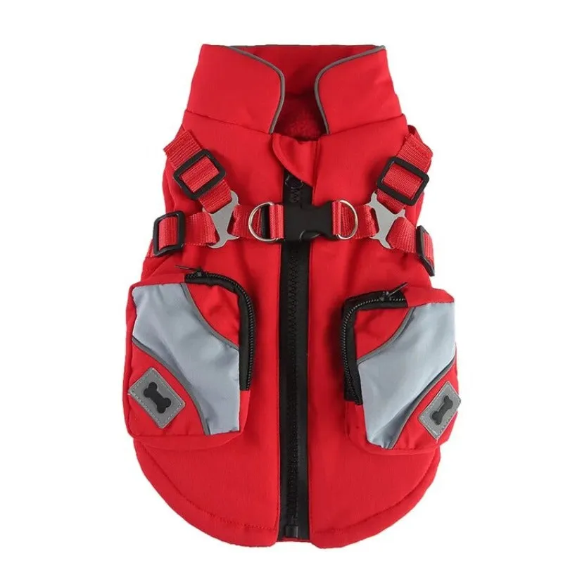 Dog Clothes Winter Warm Dog Jacket with Harness