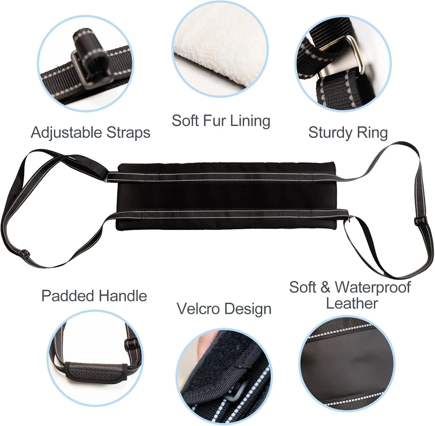 Dog Lift Harness, Adjustable Comfortable Dog Sling with Handle for Large Dog Knee Brace for Torn ACL Hind Leg, Weak Rear Legs, Helps Senior, Injured, Disabled,L