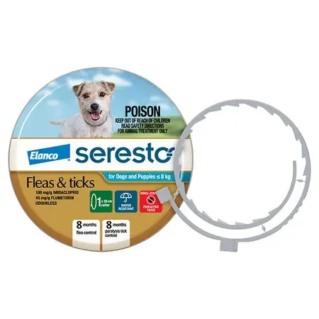Elanco Seresto Flea & Tick Dog Collar Small 0-8Kgs