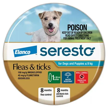Elanco Seresto Flea & Tick Dog Collar Small 0-8Kgs