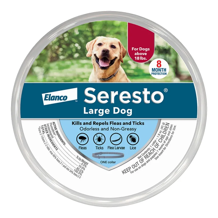 Elanco Seresto Large Dog 8-Month Protection Flea and Tick Dog Collar - Large - 18  Lbs
