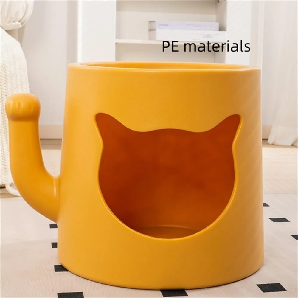 End Table with Cat Bed, Multifunctional Nightstand, Modern Side Table with Hidden Cat Bed, Living Room Corner Tables, Coffee Table for Living Room or Bedroom(Brown)
