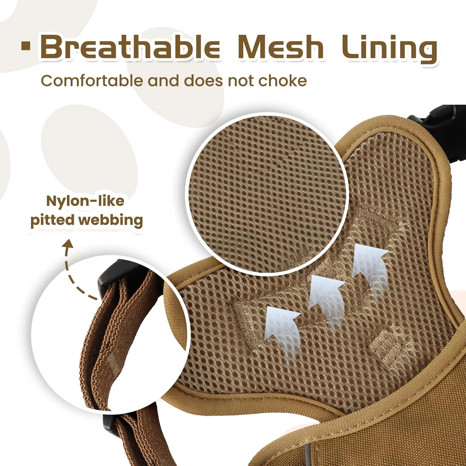 Escape Proof Dog Harness  Night Reflective, 5-Adjustable Straps, No-Choke Design, Lift Handle & Quick Release for Large Dogs  Ideal for Walking, Hiking & Training (Khaki, Large)