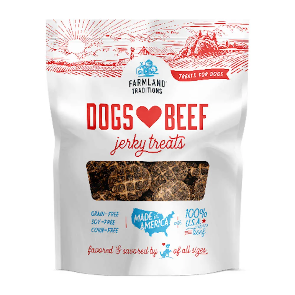 Farmland Traditions Dogs Love Beef Jerky Grain-Free Dog Treats 5oz (Exp 8 Jun)