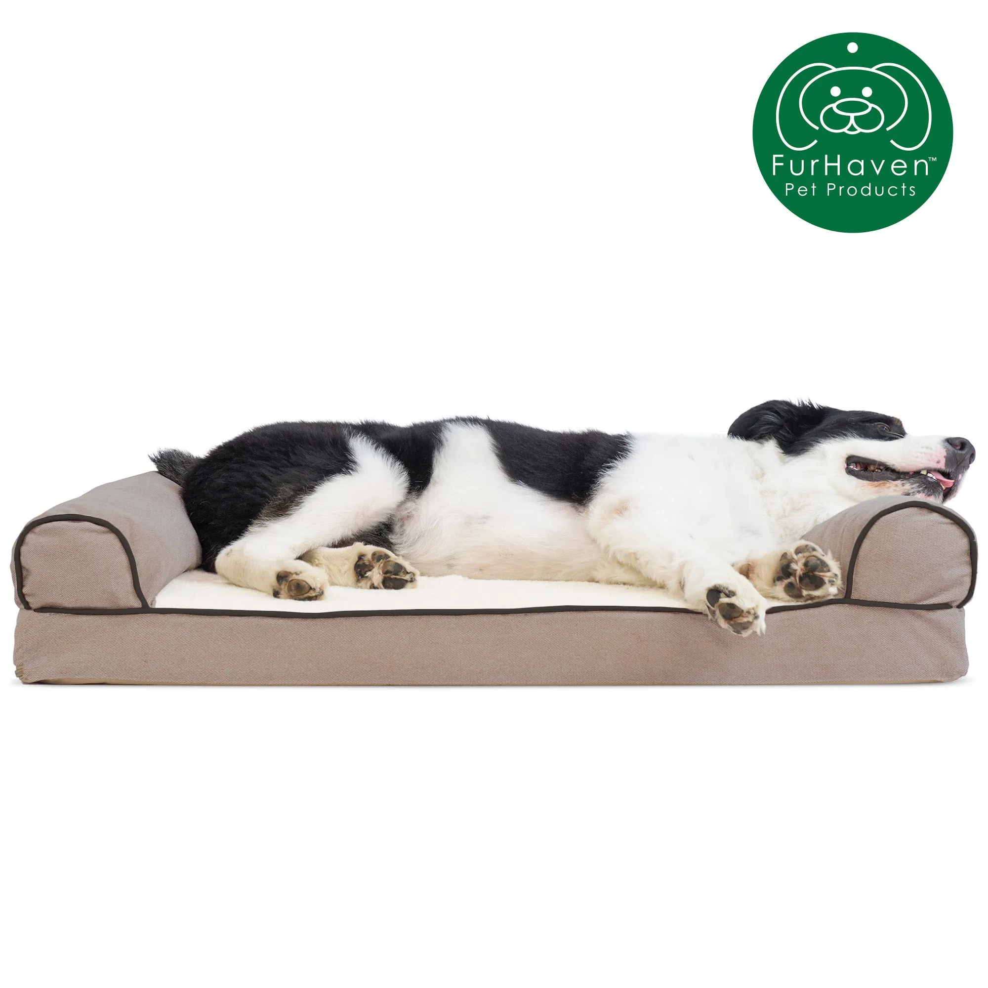 Faux Fleece & Chenille Orthopedic Sofa-Style Pet Bed