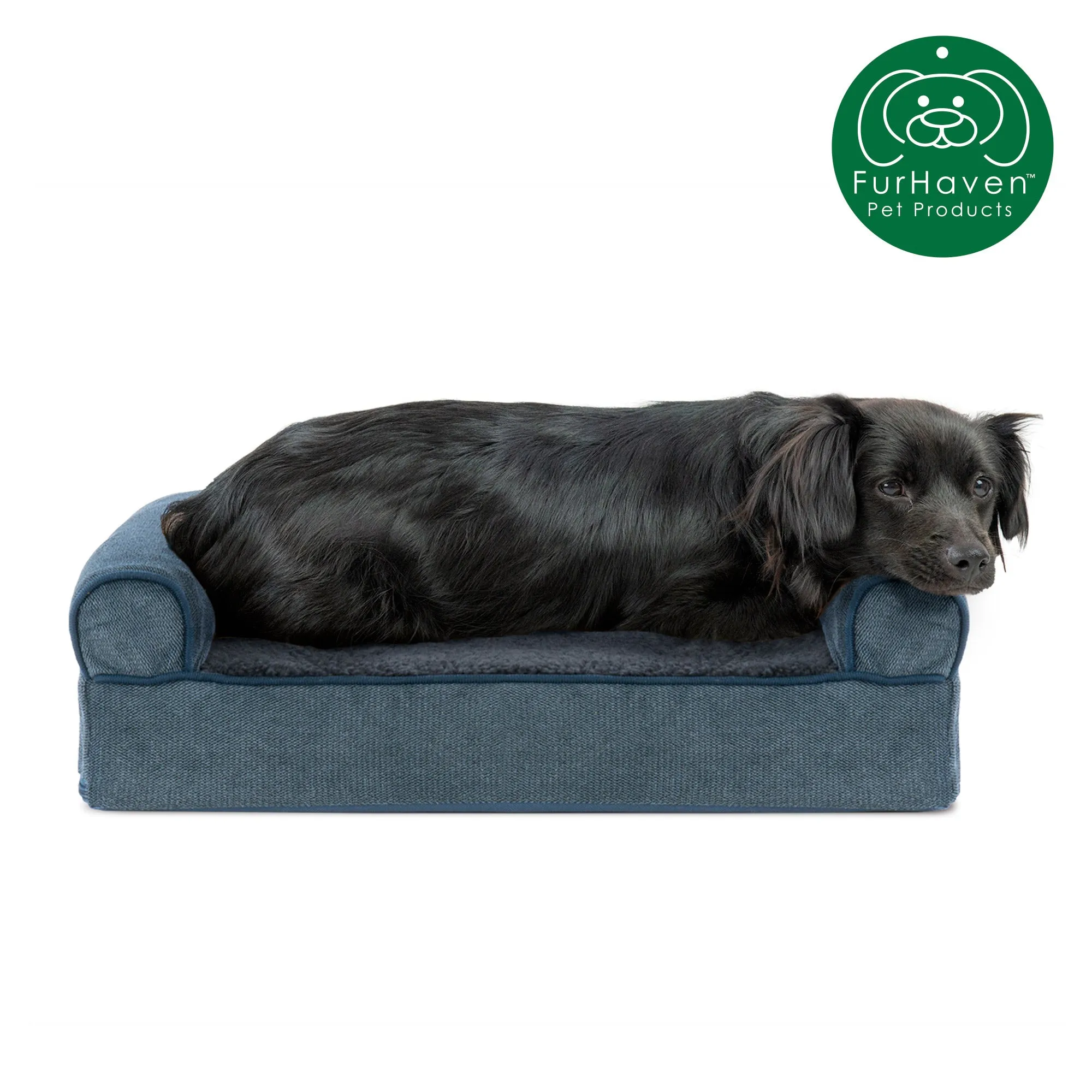 Faux Fleece & Chenille Orthopedic Sofa-Style Pet Bed