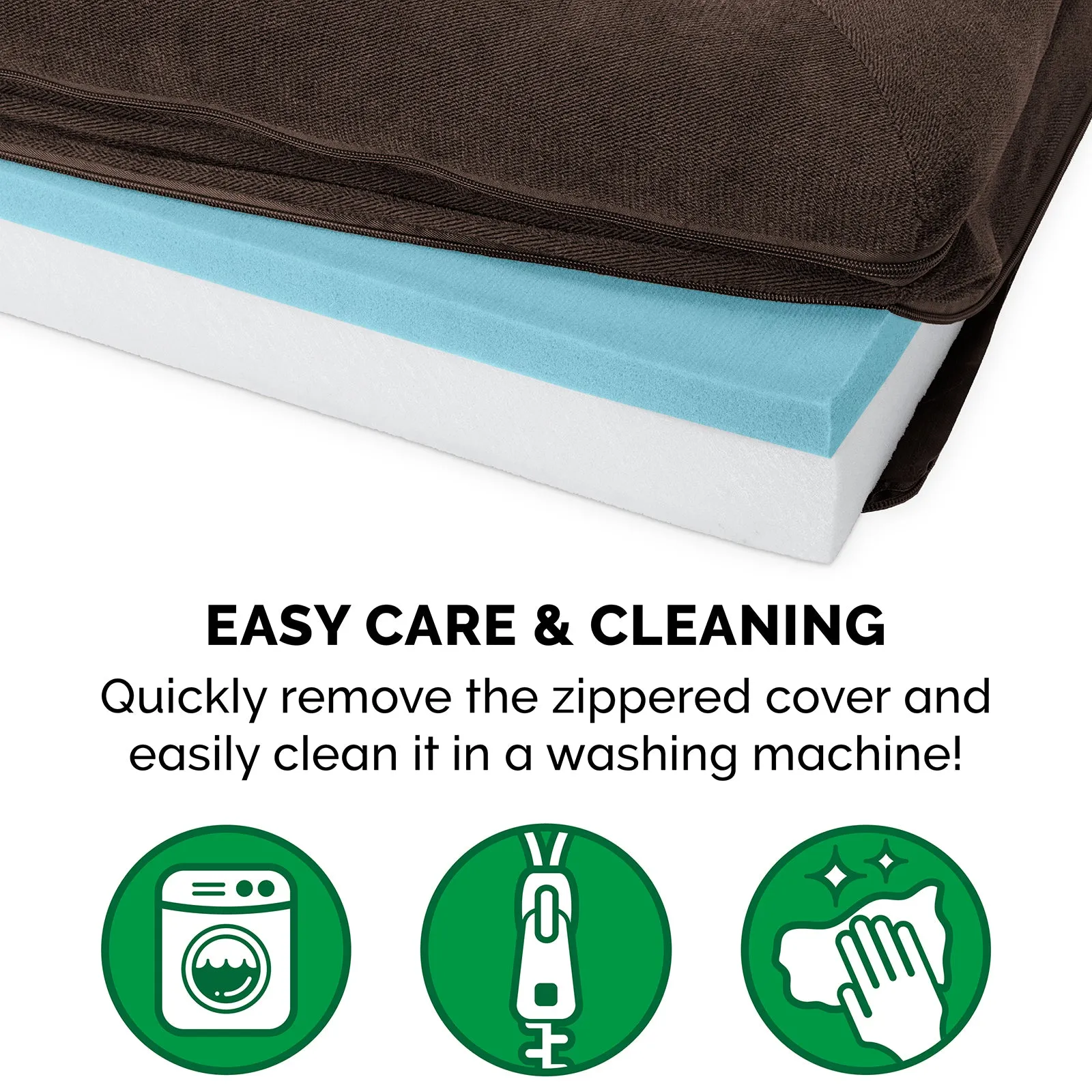 Faux Fleece & Chenille Orthopedic Sofa-Style Pet Bed