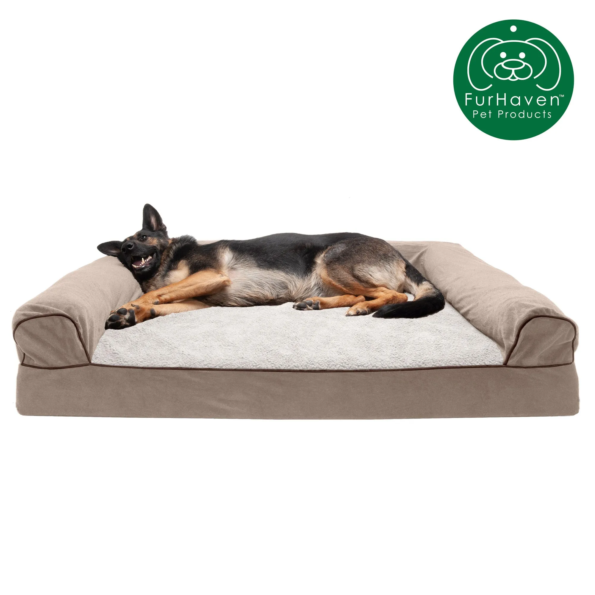 Faux Fleece & Chenille Orthopedic Sofa-Style Pet Bed