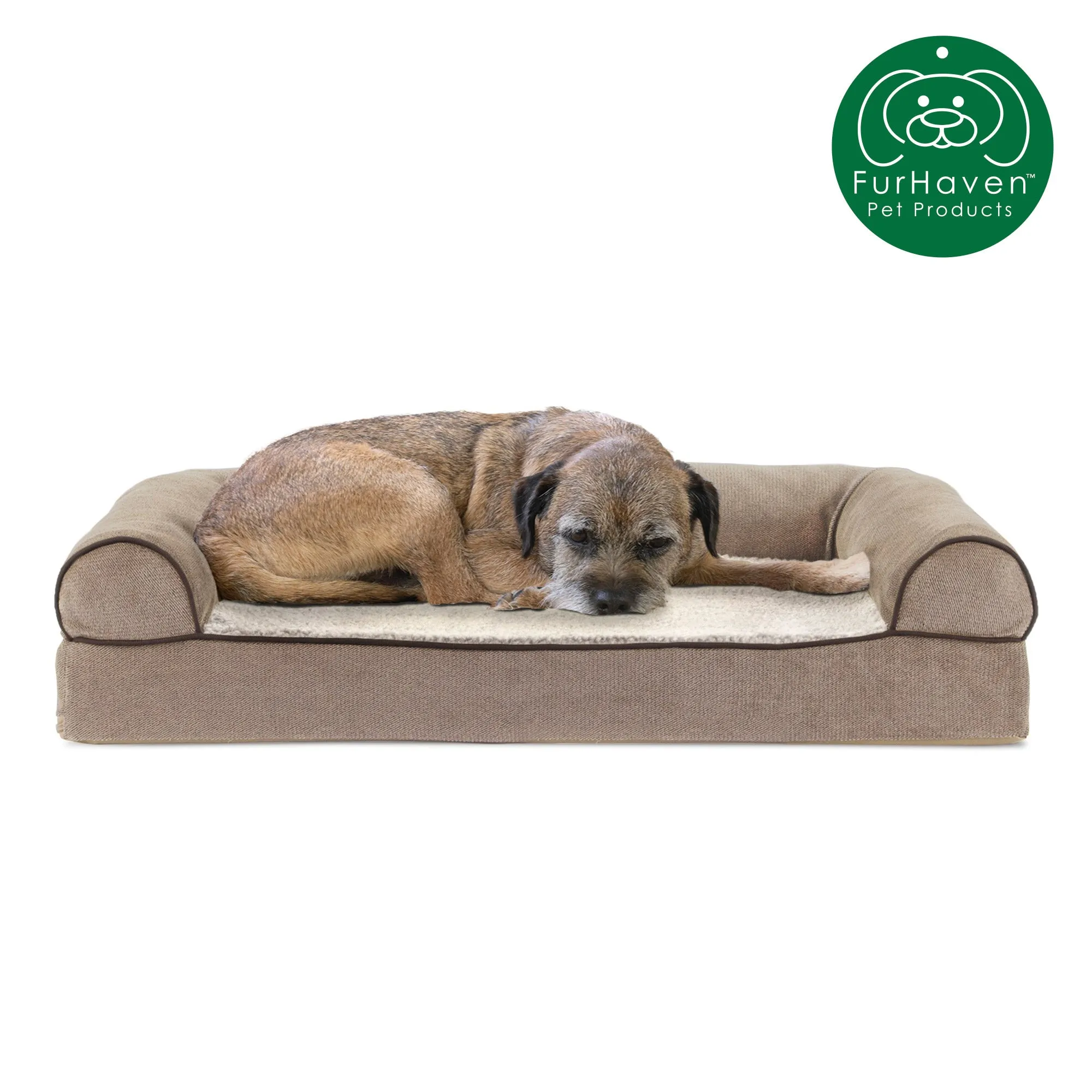 Faux Fleece & Chenille Orthopedic Sofa-Style Pet Bed